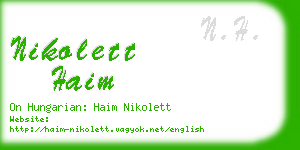 nikolett haim business card